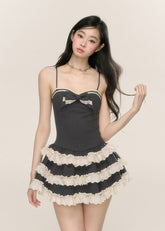 Elegant Layered Dress & Top Suit Set